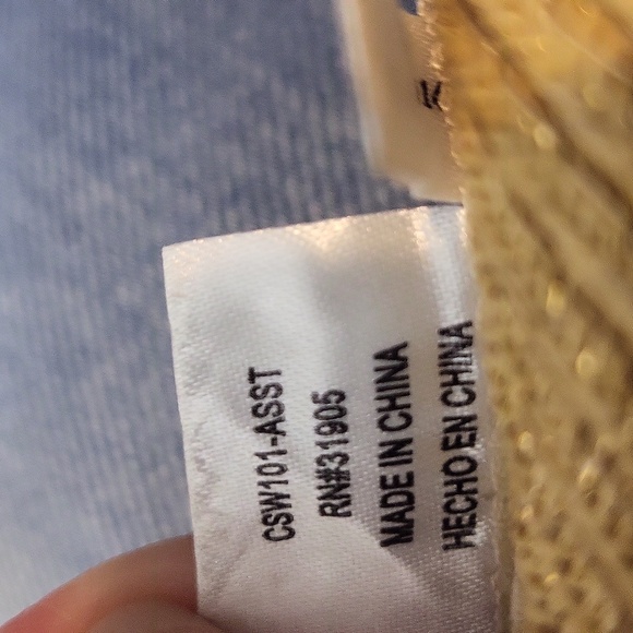 CAPPELLI STRAWORLD Tan Gold Paper Polyester Hook & Loop Adjustable Strap Visor - Picture 8 of 12